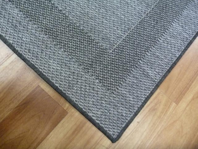 Washable & Reversible Outdoor Patio Plain Design Charcoal Floor Area Rugs
