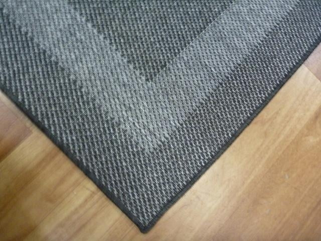 Washable & Reversible Outdoor Patio Plain Design Charcoal Floor Area Rugs
