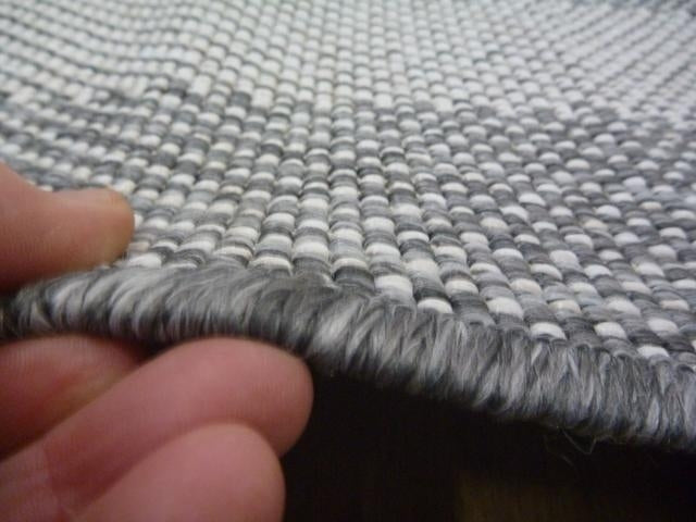 Washable & Reversible Outdoor Patio Plain Design Silver Floor Area Rugs