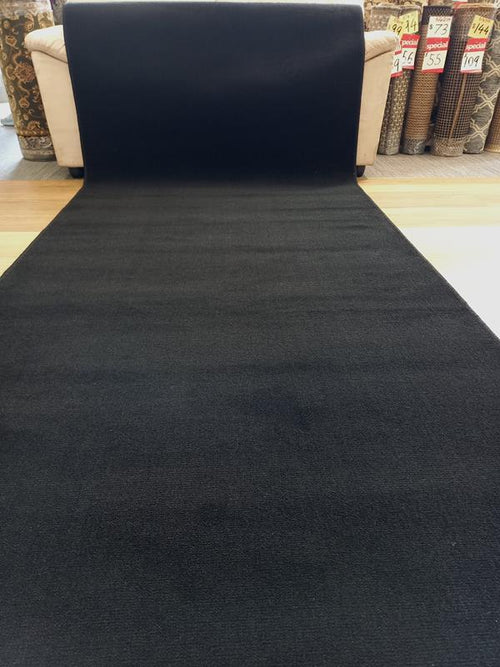Black Grandeur Plush Pile Wedding Event Exhibition Thick Washable Carpet Aisle Runner