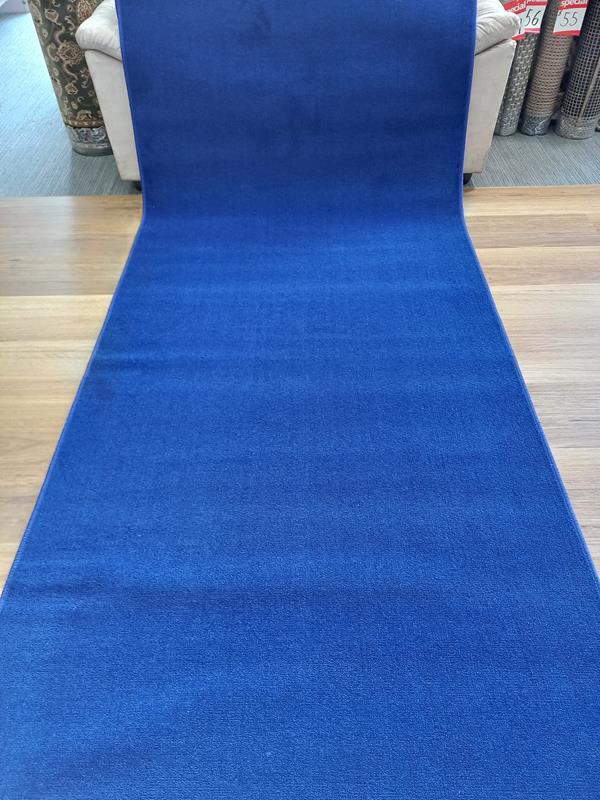 Royal Blue Grandeur Plush Pile Wedding Event Exhibition Thick Washable Carpet Aisle Runner