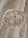 Enviro Plaited Braided Jute Round Circle Butterfly Natural Green