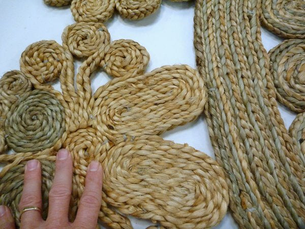 Enviro Plaited Braided Jute Round Circle 502 Flower Natural