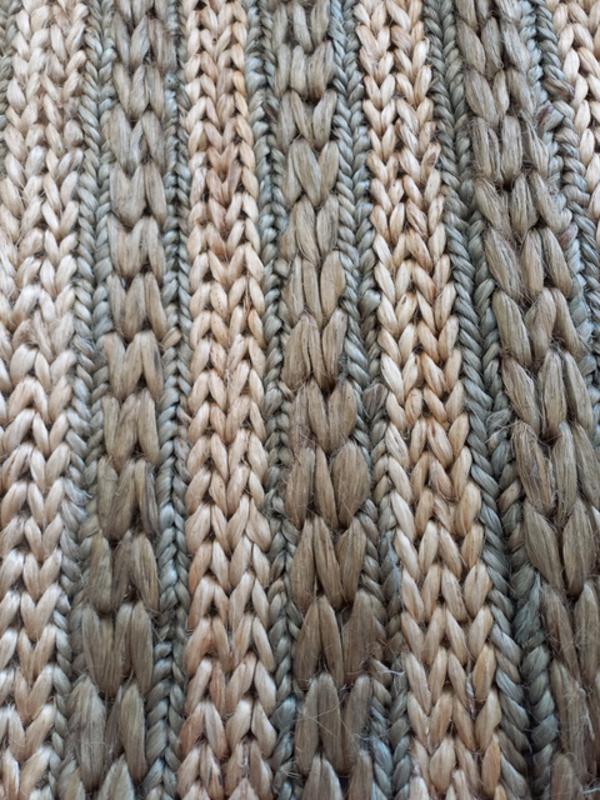 Chunky Jute Natural Fiber Green Tri Weave Floor Area Rug