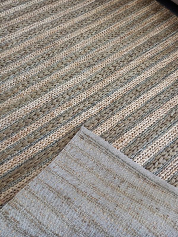 Chunky Jute Natural Fiber Green Tri Weave Floor Area Rug