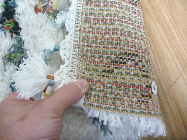 25mm Thick n Lush Modern Boho White n Bright Mesh Design Floor Area Rugs