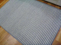 Wool Rugs Classic Loop Flat-weave Grey Cream Lines