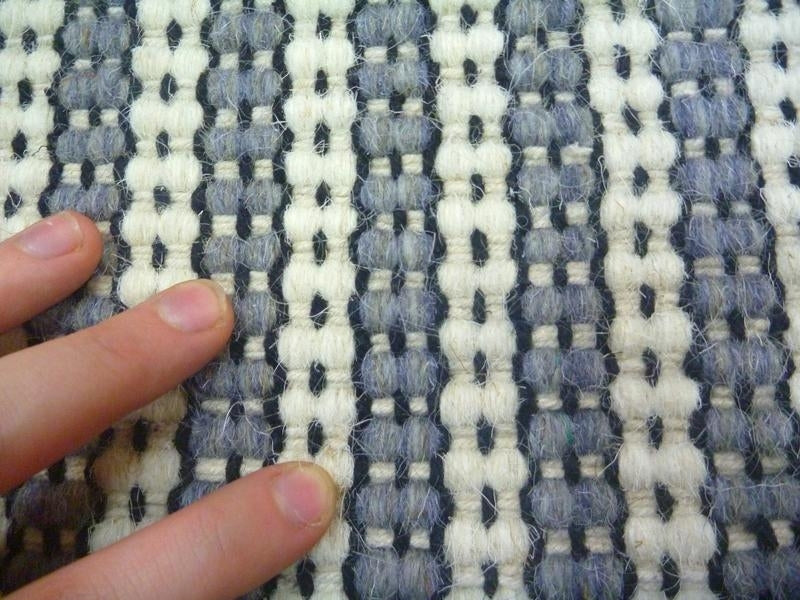 Wool Rugs Classic Loop Flat-weave Grey Cream Lines