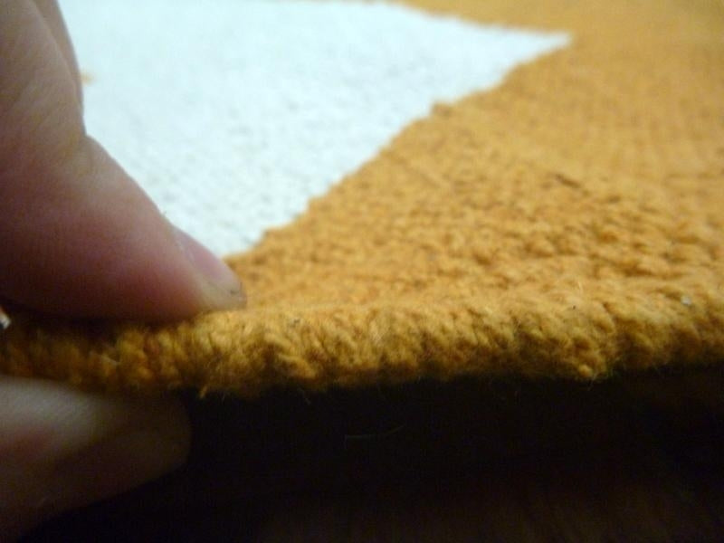 Reversible Flatweave Chevron Cotton Floor Rugs Apricot