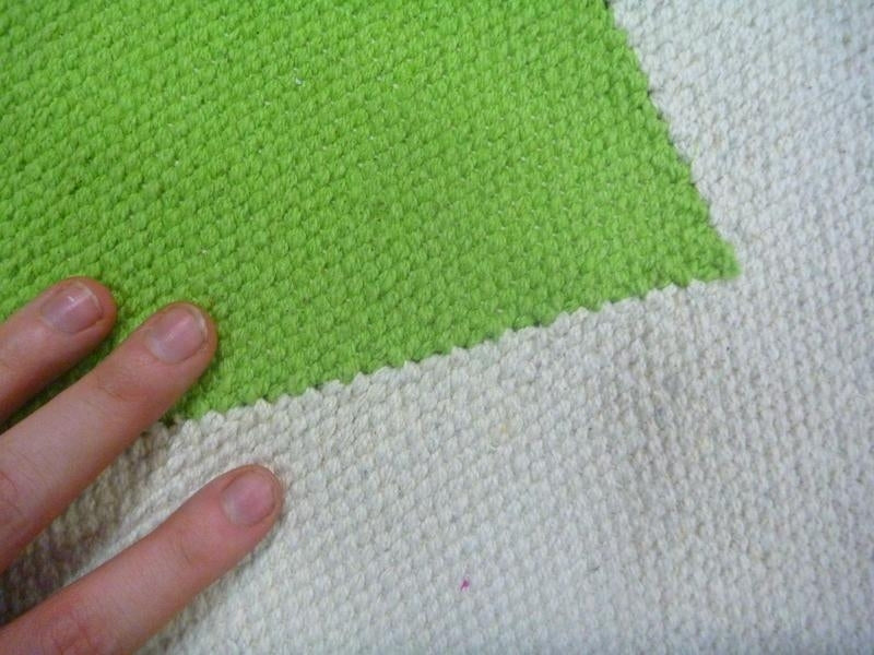 Reversible Flatweave Chevron Cotton Floor Rugs Lime