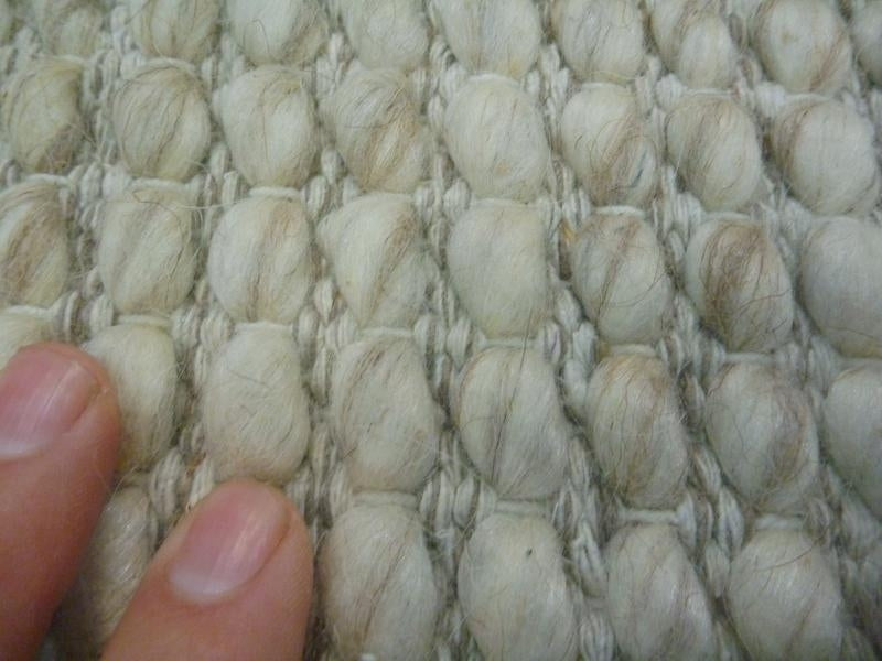 Handwoven Boucle Dip Weave Beige Felted Wool & Polyester Majestic Area Floor Rug