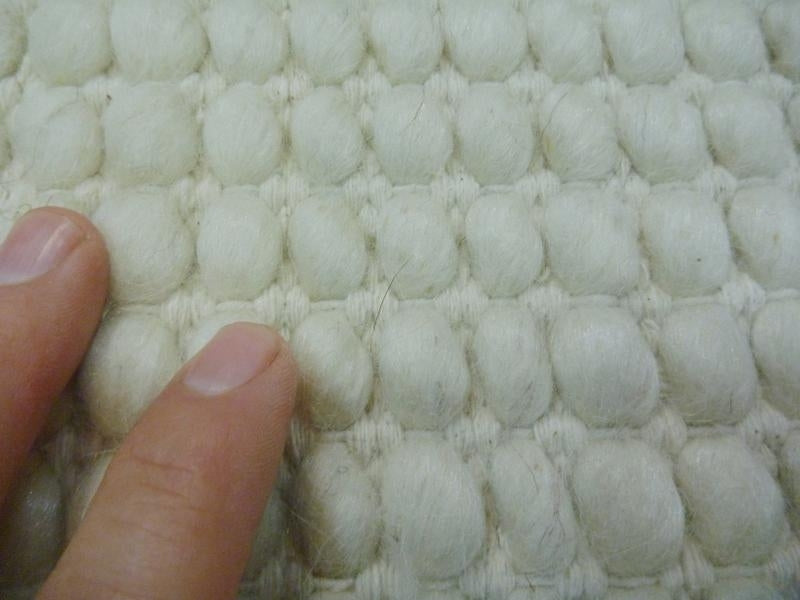 Handwoven Boucle Dip Weave Cream Felted Wool & Polyester Majestic Area Floor Rug