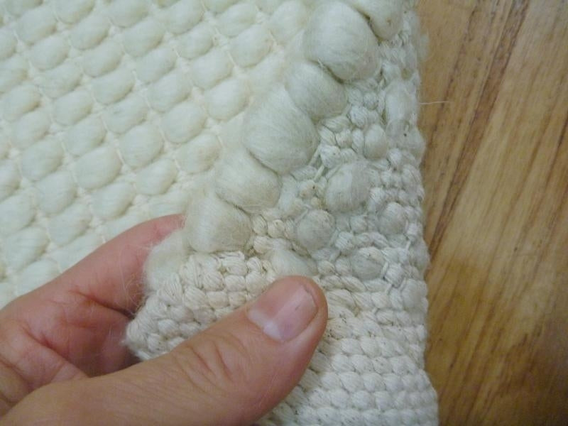 Handwoven Boucle Dip Weave Cream Felted Wool & Polyester Majestic Area Floor Rug