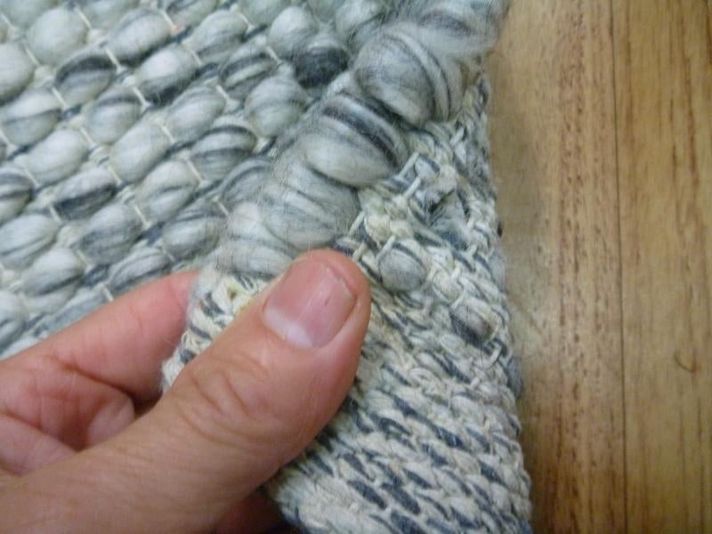 Handwoven Boucle Dip Weave Grey Felted Wool & Polyester Majestic Area Floor Rug