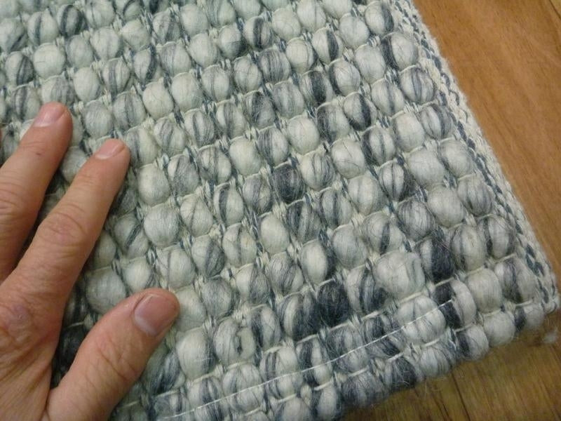 Handwoven Boucle Dip Weave Grey Felted Wool & Polyester Majestic Area Floor Rug