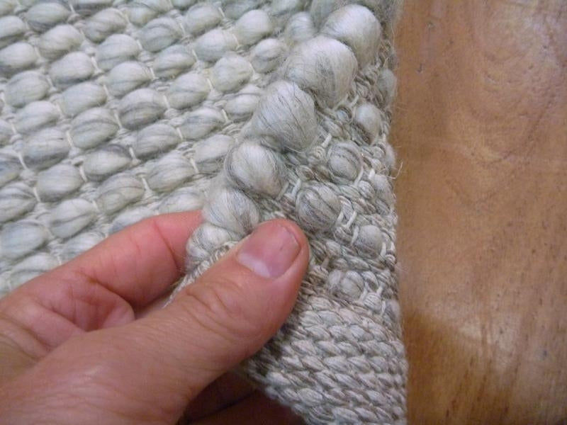 Handwoven Boucle Dip Weave Light Grey Felted Wool & Polyester Majestic Area Floor Rug
