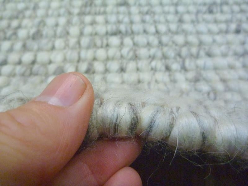 Handwoven Boucle Dip Weave Light Grey Felted Wool & Polyester Majestic Area Floor Rug