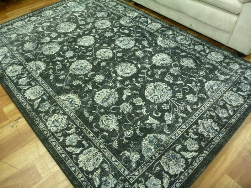 Elite Charcoal Grey Multi Coloured Persian Contemporary Design Soft High Quality Floor Area Rugs