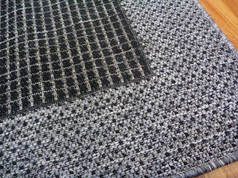 Sunrise Black Grey/Silver Flatweave Area Floor Rugs also Hall Runners and Round