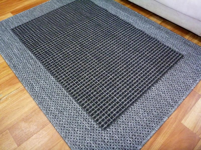 Sunrise Black Grey/Silver Flatweave Area Floor Rugs also Hall Runners and Round