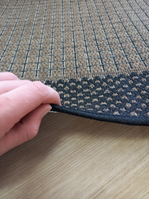 Sunrise Brown Black Flat-Weave Area Floor Rugs also Hall Runners and Round
