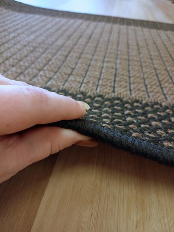 Rubber Back Hallway Runner 67 or 80cm wide Brown Black by the Meter Sunrise Flat-weave