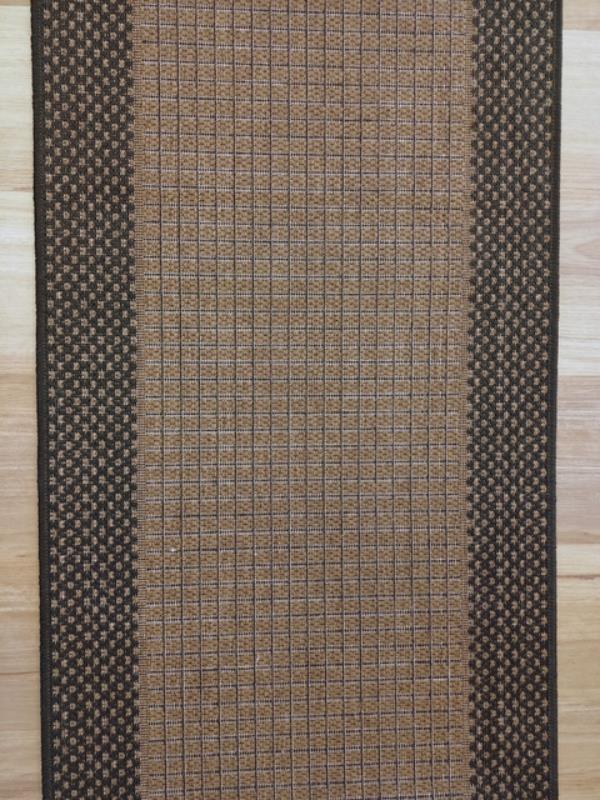Clearance Hall Runners Brown Black Sunrise Flat-weave 67 or 80cm Wide End of Roll Edged
