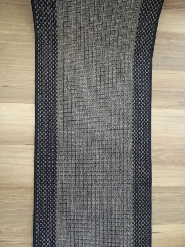 Clearance Hall Runner Metal Black Sunrise Flat-weave 67, 80, or 100cm Wide End of Roll Edged