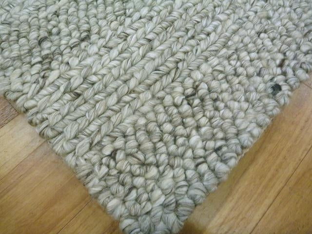 Handwoven Mixed Textured Weaves Wool & Art-Silk Diva Beige 20mm Thick Area Floor Rug