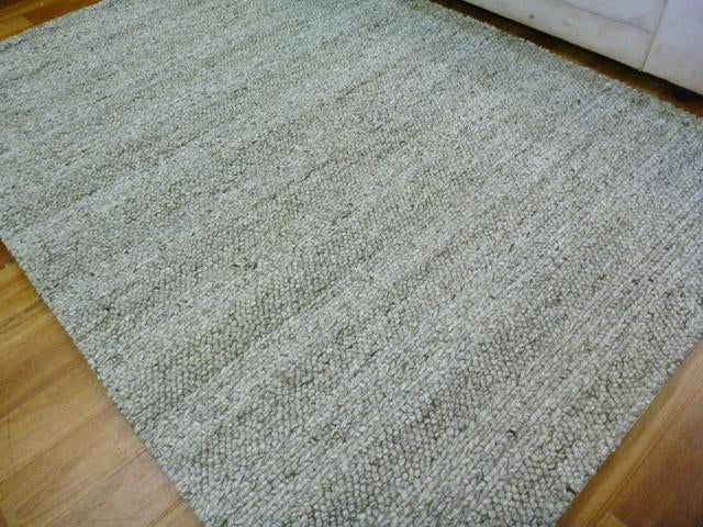 Handwoven Mixed Textured Weaves Wool & Art-Silk Diva Beige 20mm Thick Area Floor Rug
