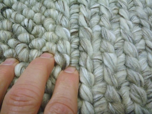 Handwoven Mixed Textured Weaves Wool & Art-Silk Diva Beige 20mm Thick Area Floor Rug
