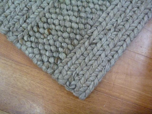 Handwoven Mixed Textured Weaves Wool & Art-Silk Diva Taupe 20mm Thick Area Floor Rug