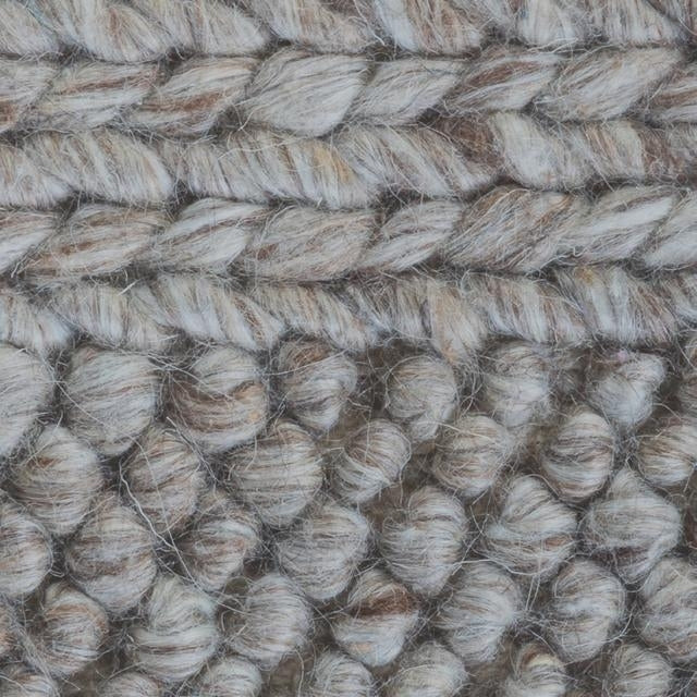 Handwoven Mixed Textured Weaves Wool & Art-Silk Diva Taupe 20mm Thick Area Floor Rug