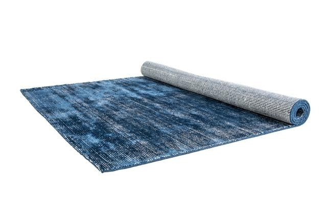 Hand Loomed Art Silk & Wool Hampton Indigo White Area Floor Rug
