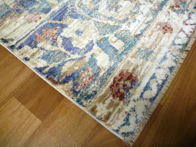 Worn Look Persian Design Warm Beige Floral Diamond High Quality Floor Area Rugs