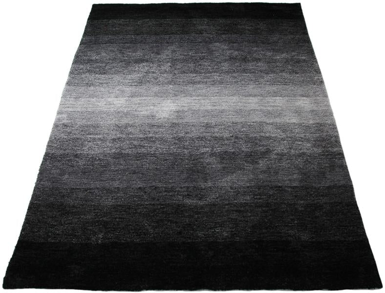 Super Soft n Cuddly 23mm Thick Pile Graduation Black Grey Modern Floor Rugs