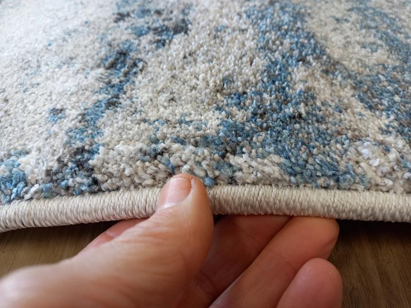 Clearance Hall Runners Madeline Abstract Grey Blue 80cm Wide End of Roll Edged