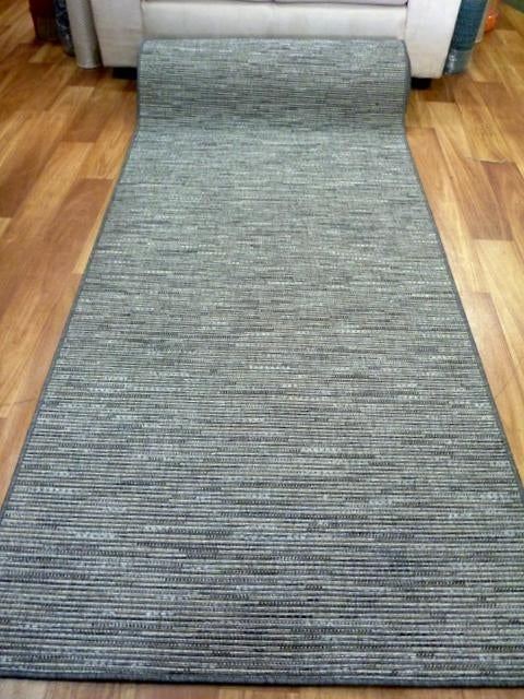 Clearance Runners Metallic Grey Sisal Look Indoor Outdoor Runner End of Roll Edged