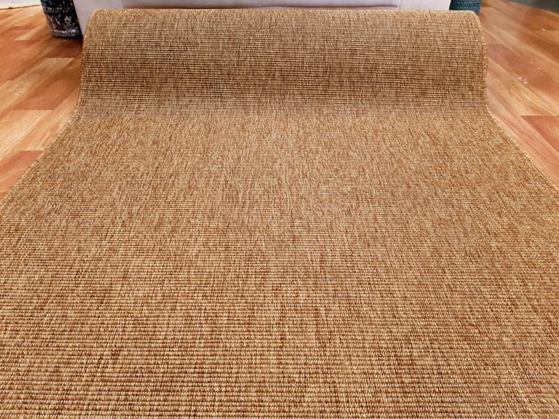 Clearance Runners Chestnut Sisal Look Indoor Outdoor Runner End of Roll Edged