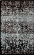 Persian Allover Mirage Look Design Black Sage Soft Feel Raffia 11mm Thick Floor Area Rug