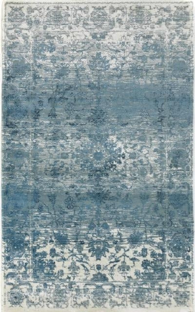 Persian Allover Mirage Look Design Blue Grey Soft Feel Raffia 11mm Thick Floor Area Rug