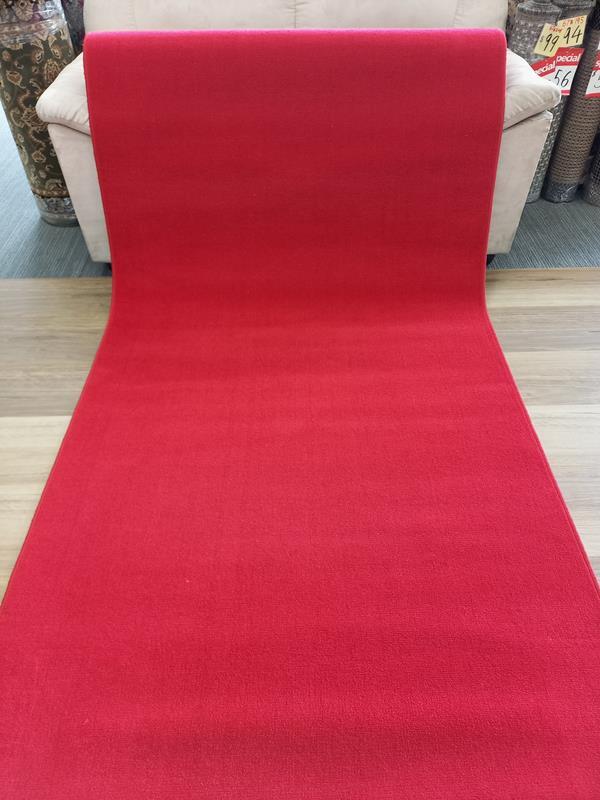 Red Grandeur Plush Pile Wedding Event Exhibition Thick Washable Carpet Aisle Runner
