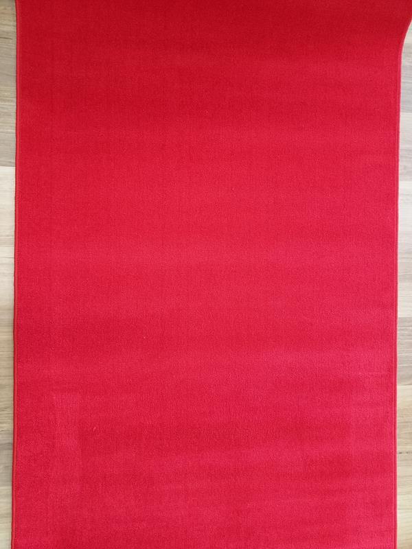 Red Grandeur Plush Pile Wedding Event Exhibition Thick Washable Carpet Aisle Runner