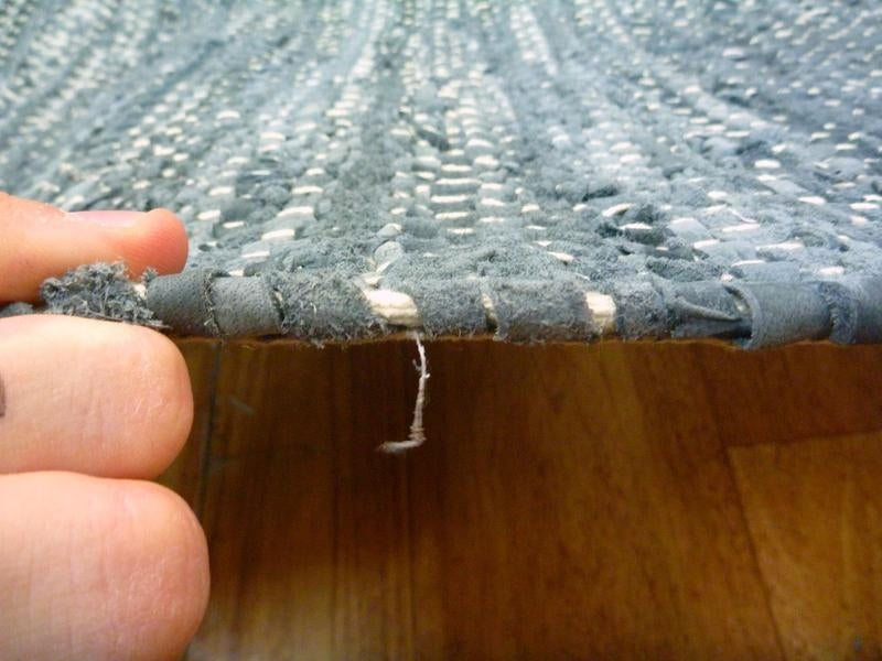 Flat-weave Leather and Jute Multi Weave Panels Floor Rug Grey