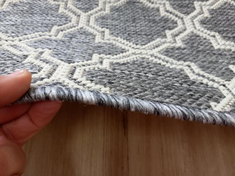 Rubber Back Hall Runner Flat-weave Gest Shaded Grey 67 or 80cm wide Moroccan by the Meter