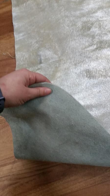 Cowhide Rugs Silver Metallic on Cream Base AAA Grade High Quality Large