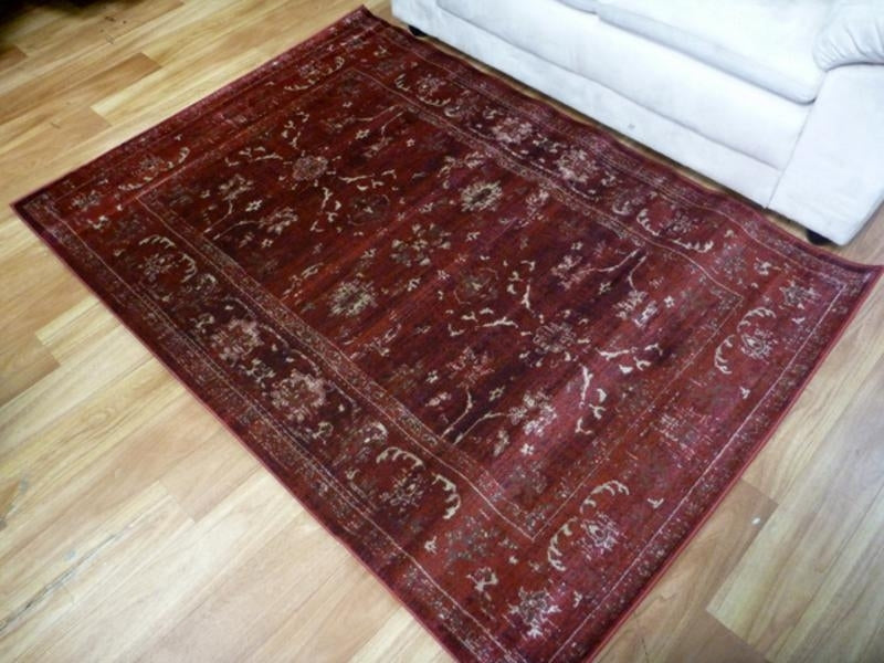 Persian Wash Design Chorus Burgundy Allover Soft Feel Floor Area Rugs & Runner