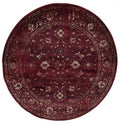 Persian Round Rugs Wash Design Chorus Burgundy Allover Soft Feel