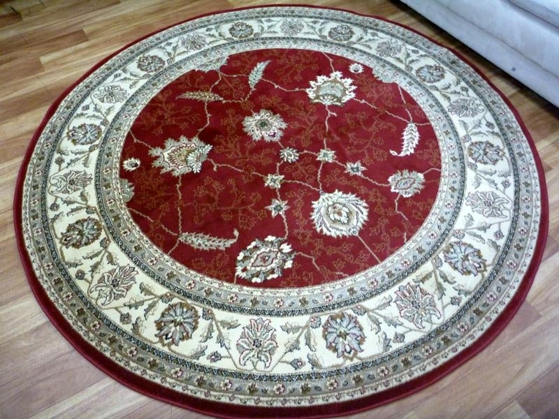 Persian Round Rugs Chorus Circle Red Soft Feel