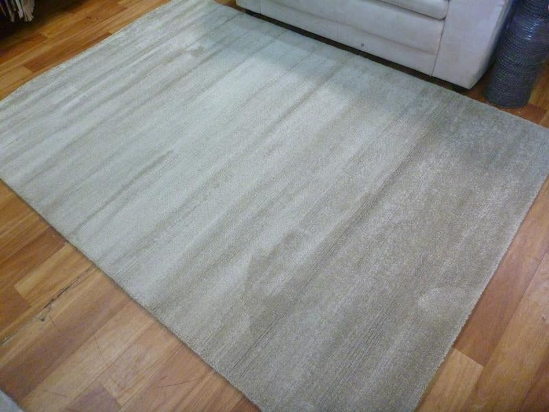 Contemporary Vogue Lush Pile Low Sheen Beige Plain Floor Area Rugs